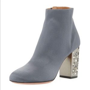 Aquazzura Party Silk Bootie Gunmetal